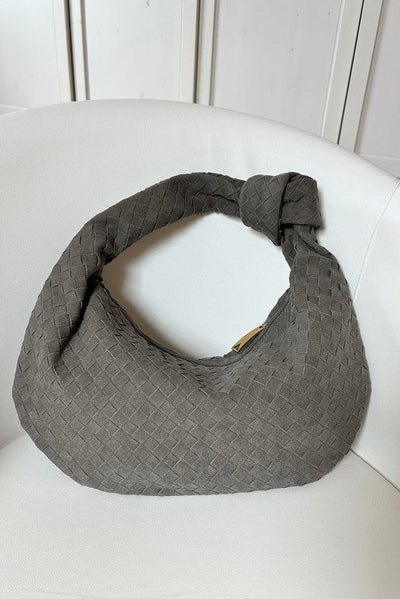 Lila Bolso Mediano Tejido con Detalle de Nudo