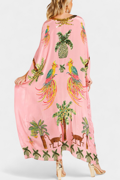 Evangeline Vestido de Estampado con Hombros Descubiertos
