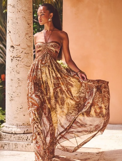 Calissara™ Vestido Maxi con Acento Étnico