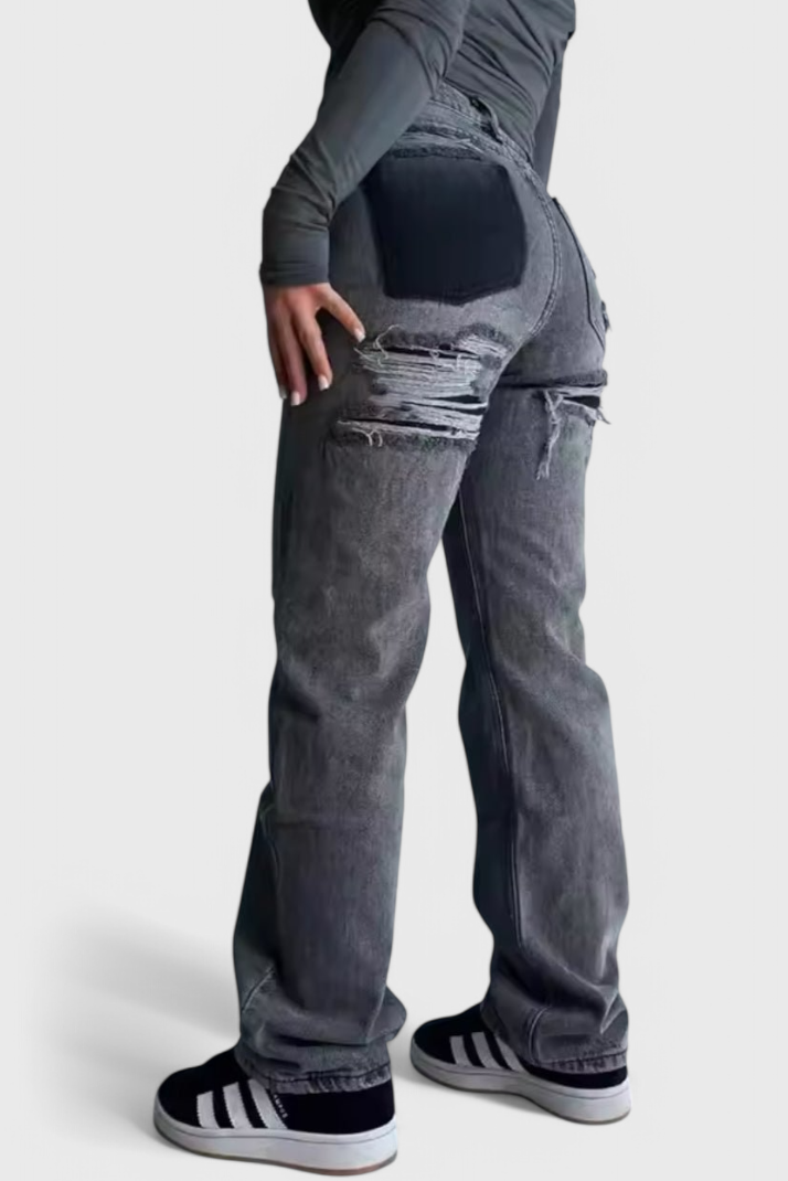 Roxy Jeans Vintage de Cintura Alta con Efecto Desgastado