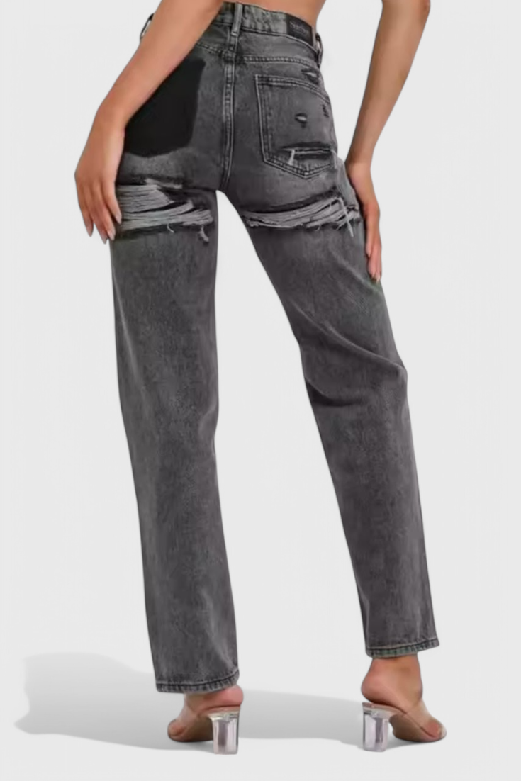 Roxy Jeans Vintage de Cintura Alta con Efecto Desgastado
