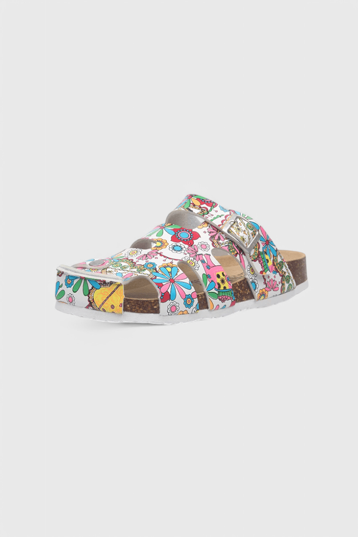 Neya Zuecos de Corcho con Hebilla y Plantilla Confortable
