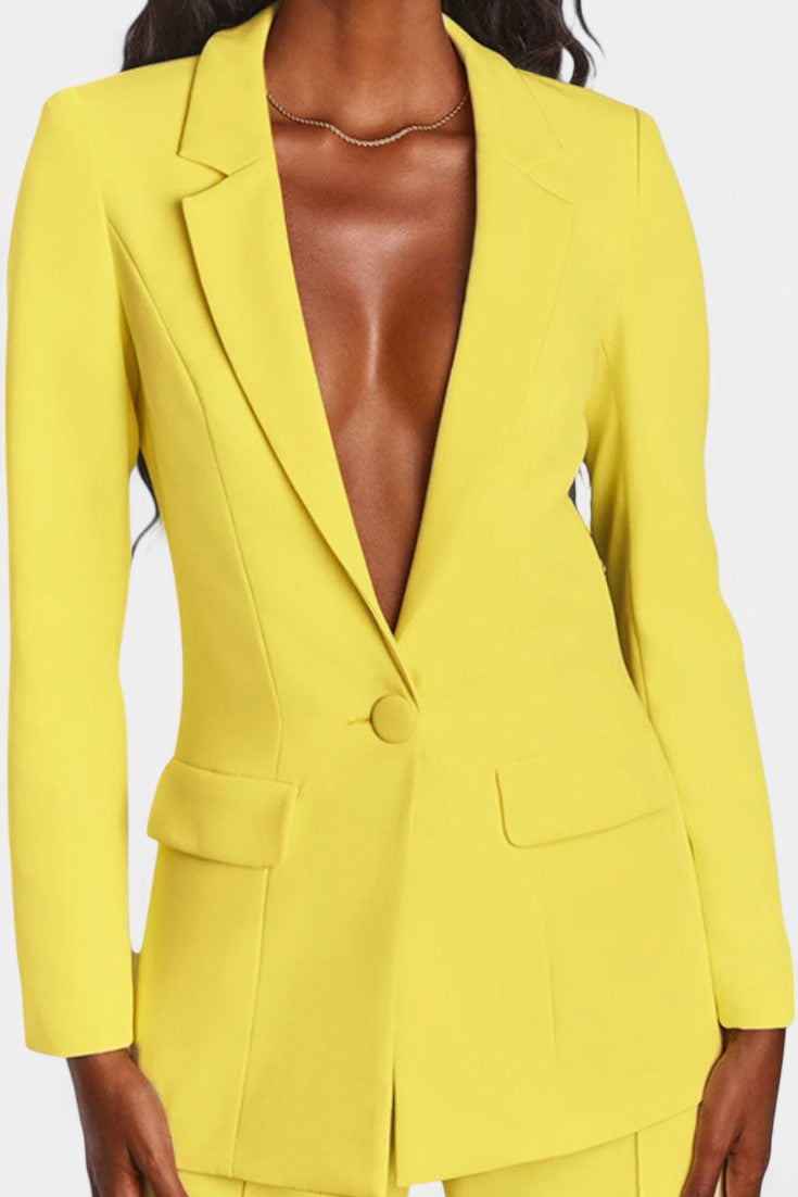 Marnie Conjunto de Blazer Personalizado y Pantalones de Pierna Ancha