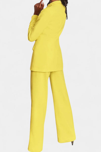 Marnie Conjunto de Blazer Personalizado y Pantalones de Pierna Ancha