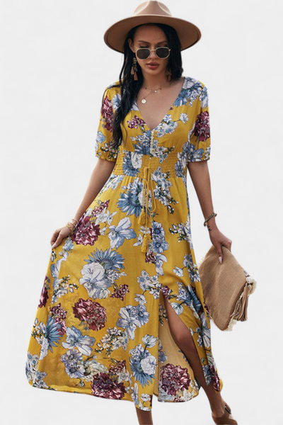 Benoja Vestido de Verano con Diseño Floral y Corte Ajustado