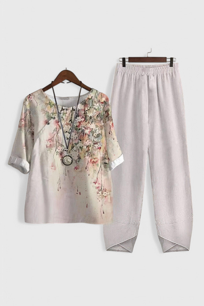 Conjunto Elegante Ursula: Camisa y Pantalón de Estilo Casual