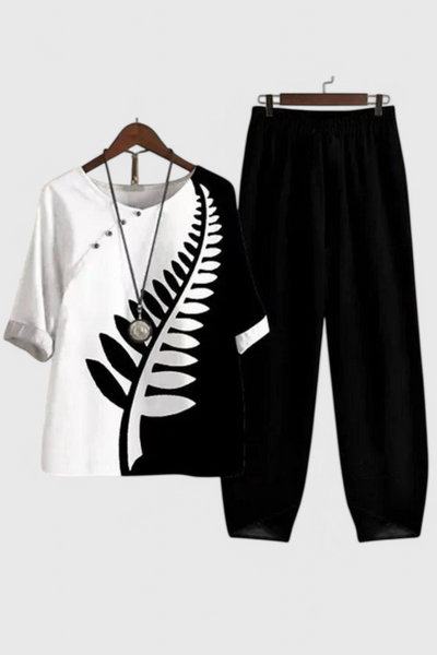 Conjunto Elegante Ursula: Camisa y Pantalón de Estilo Casual