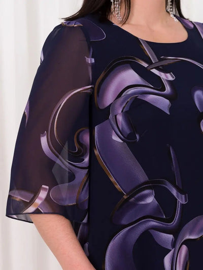 Vestido de Gasa Shirley con Estampado Midnight Swirl y Corte Fluido