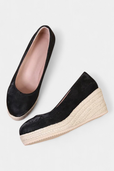 Laupa Zapatos de Plataforma con Suela Trenzada al Estilo Espadrille