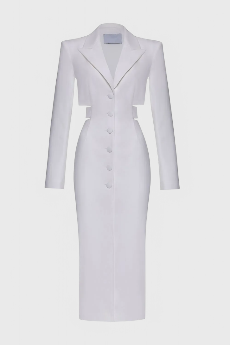Bernice Midi Blazer Dress with Cut-Out and Open Back