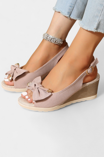 Sandalias de Plataforma Beatriz con Lazo y Correa Ajustable