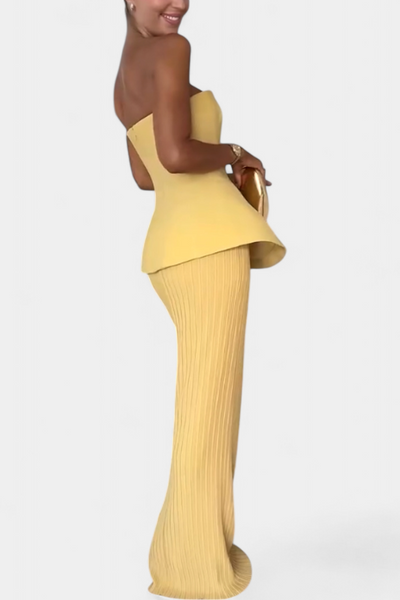 Conjunto Plisado Sin Tirantes Clarita de Dos Piezas
