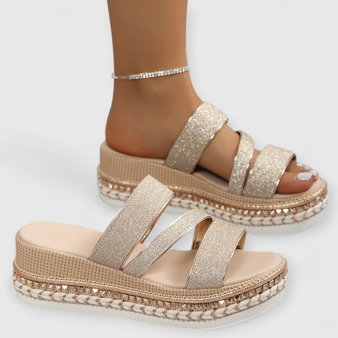 Sandalias Ortopédicas Ligeras Anissa en Color Champán