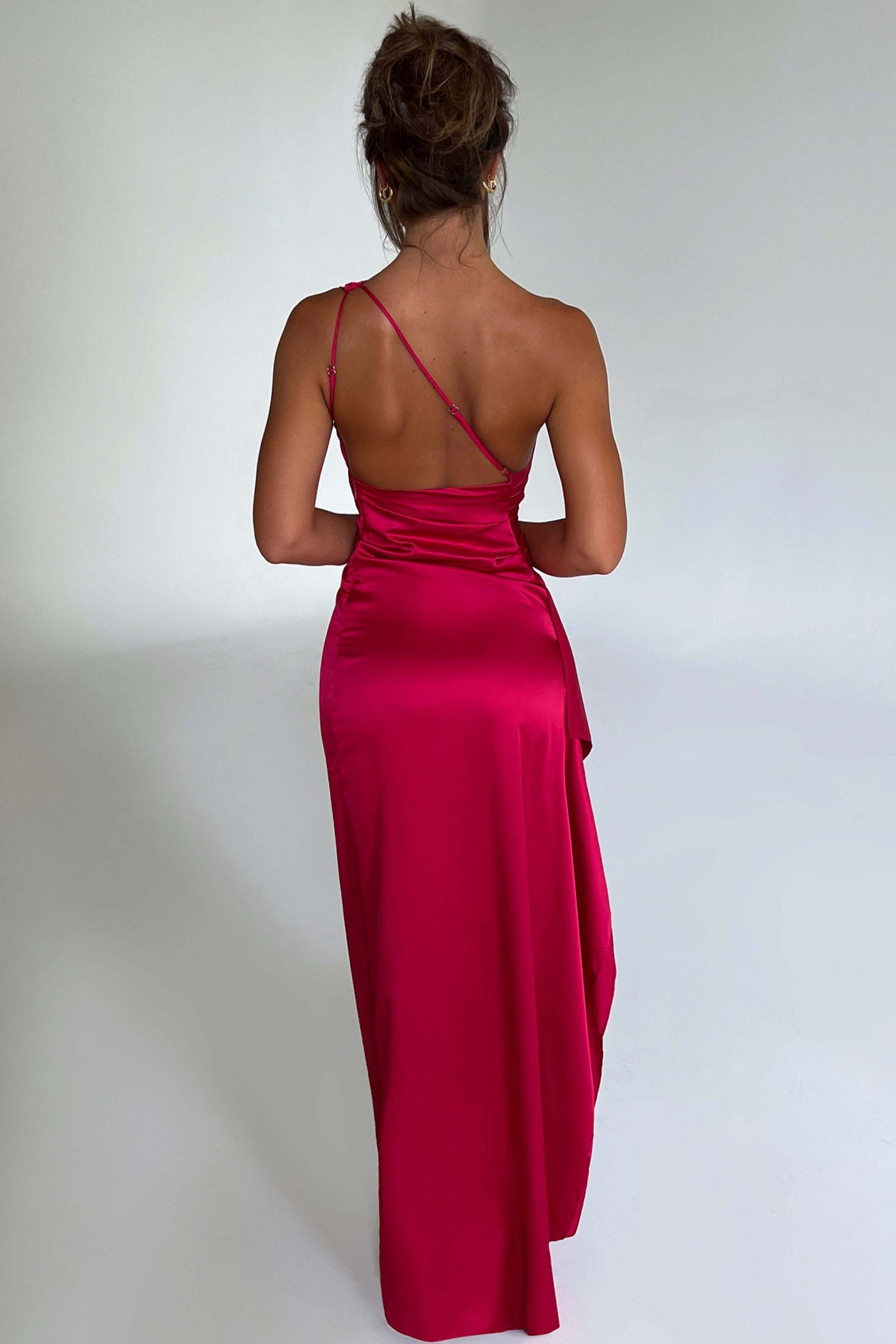 Vestido Maxi de Un Solo Hombro Emberly con Abertura Lateral Alta