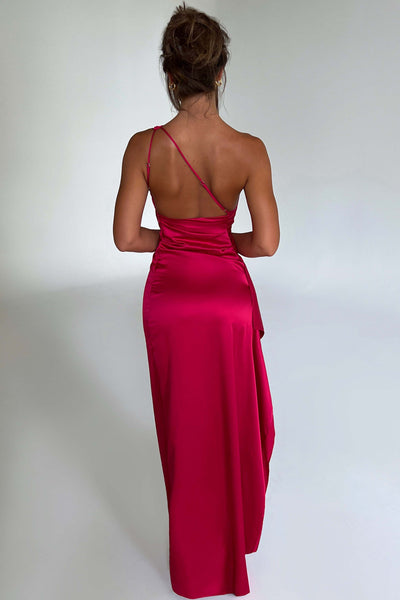 Vestido Maxi de Un Solo Hombro Emberly con Abertura Lateral Alta