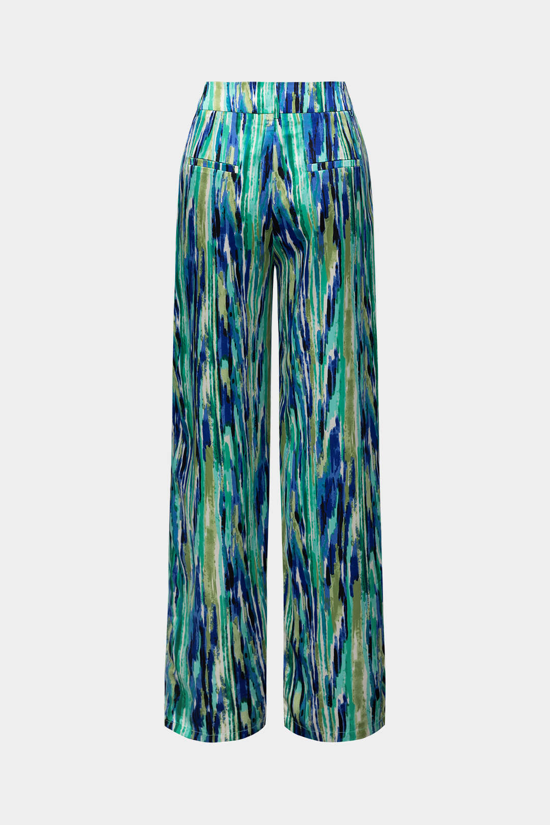 Inna Pantalones de Cintura Alta con Estampado de Mármol y Corte Recto