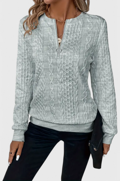 Suave Jersey de Punto Zoey con Cremallera