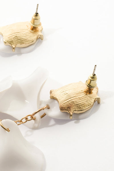 Pendientes de Gota con Diseño de Pétalos de Orquídea