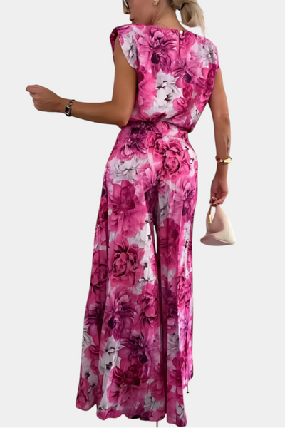 Liora Conjunto de Dos Piezas: Top Estructurado y Pantalón Plisado