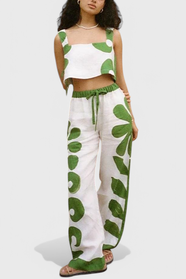 Conjunto Floral Boho Sin Mangas Serafina
