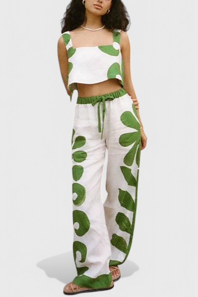 Conjunto Floral Boho Sin Mangas Serafina