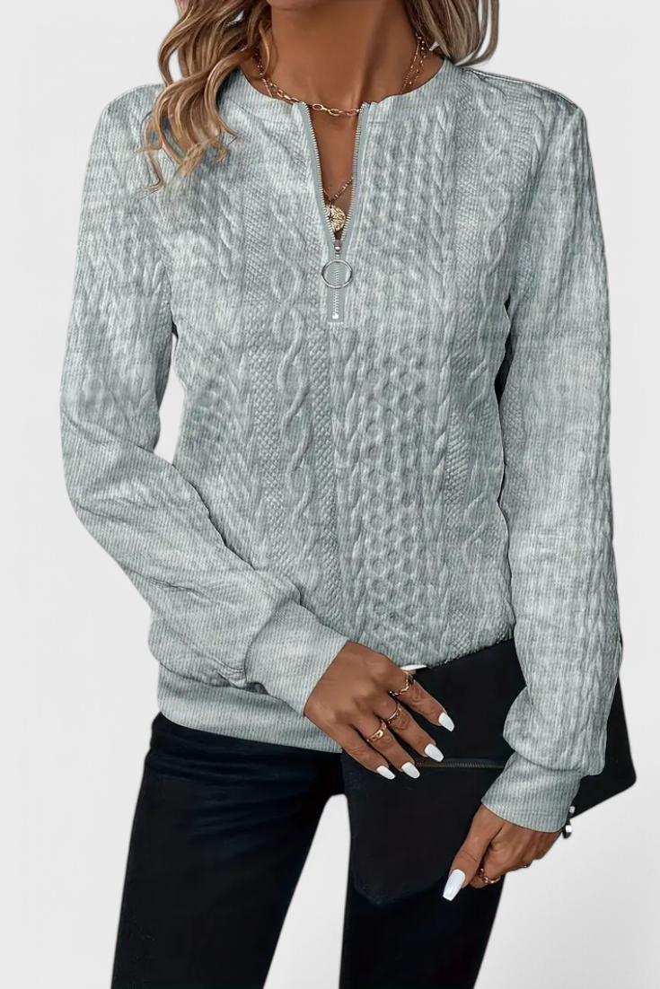 Suave Jersey de Punto Zoey con Cremallera