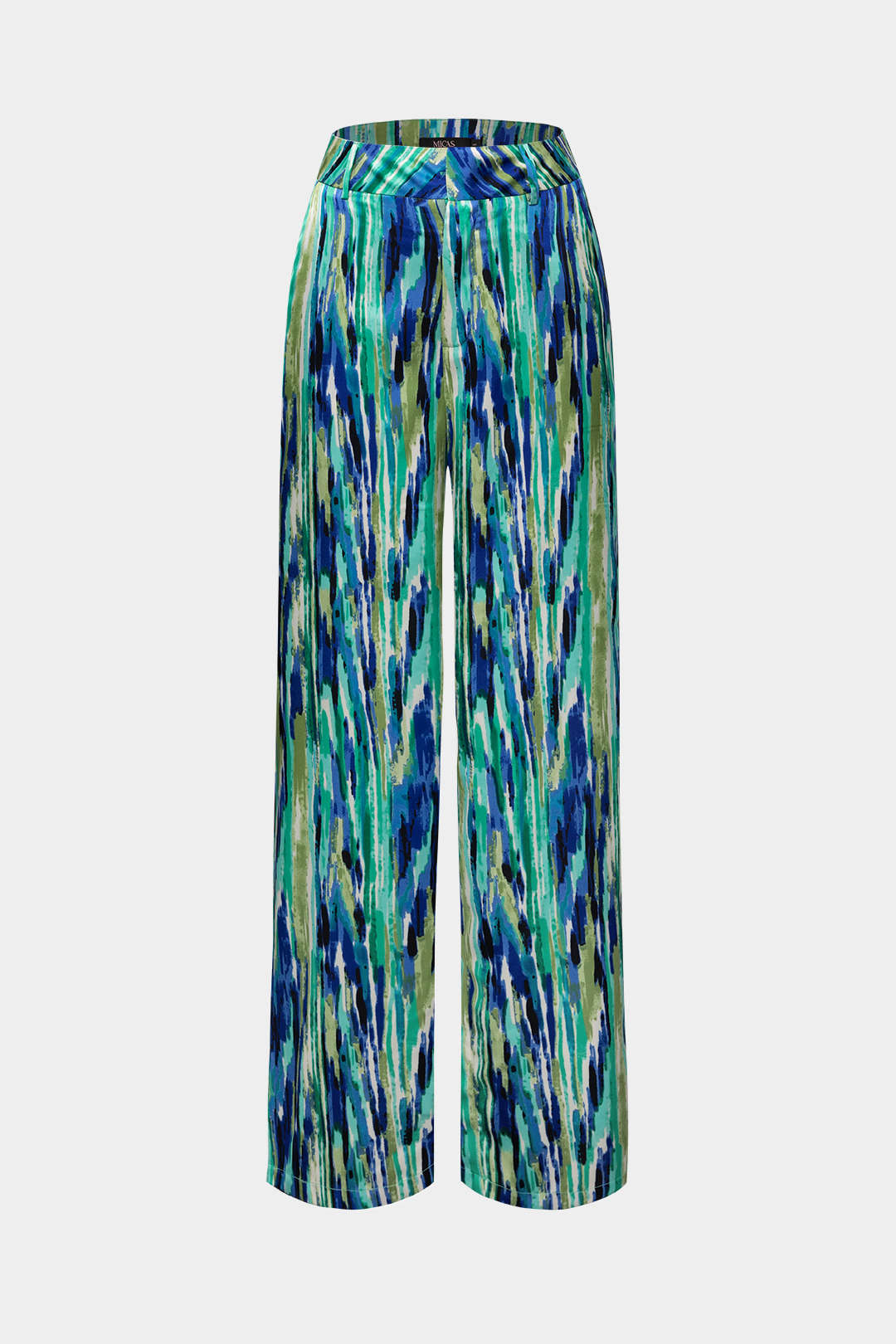 Inna Pantalones de Cintura Alta con Estampado de Mármol y Corte Recto