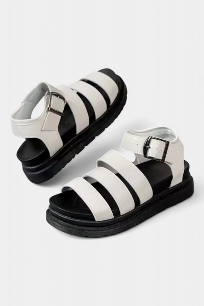 Sandalias de Plataforma Renes con Correas Múltiples y Hebilla Ajustable