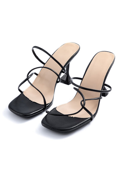 Tacones Altos Abiertos con Diseño Sin Correa en el Tobillo