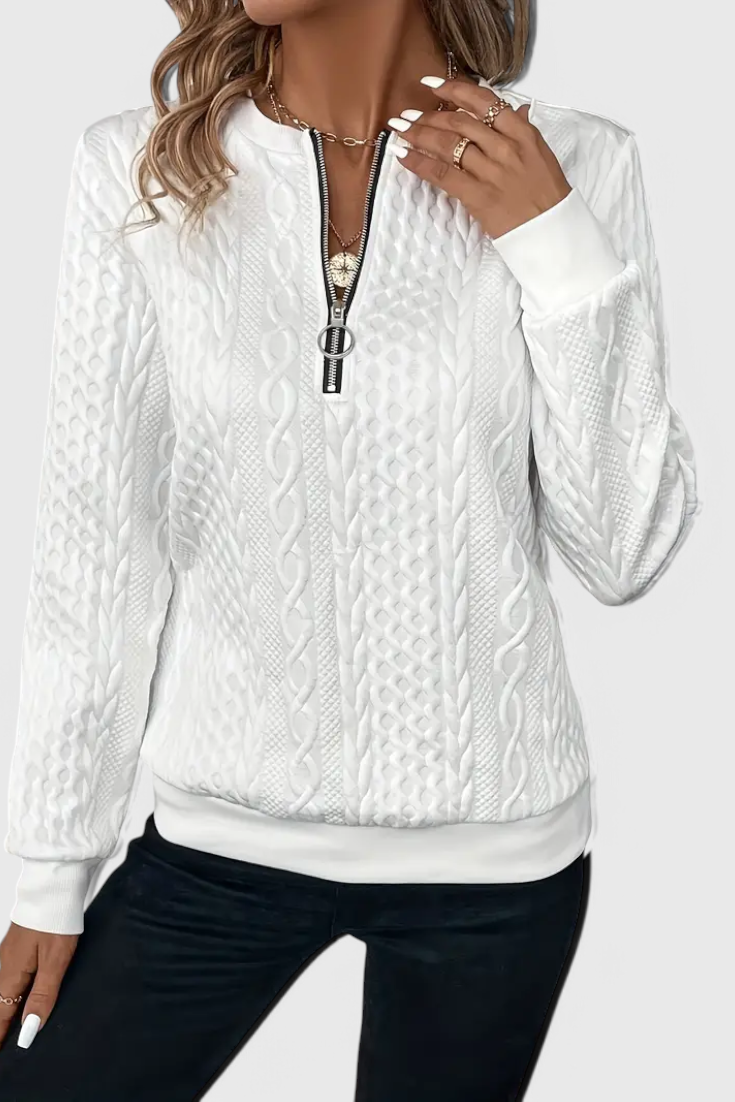 Suave Jersey de Punto Zoey con Cremallera