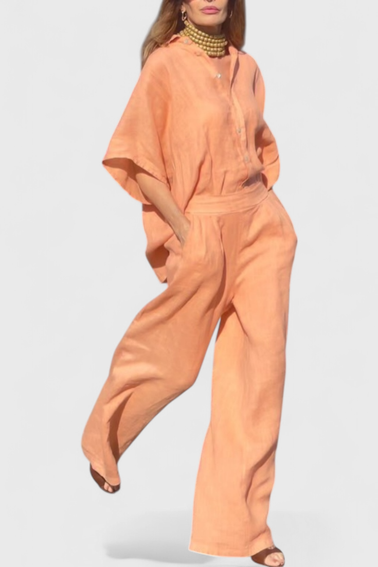 Conjunto Casual de Verano Adesua en Algodón y Lino
