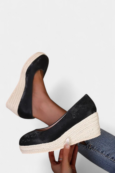 Laupa Zapatos de Plataforma con Suela Trenzada al Estilo Espadrille