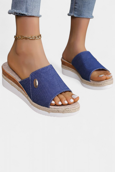 Sandalias de Plataforma Abiertas Betina en Tejido Natural