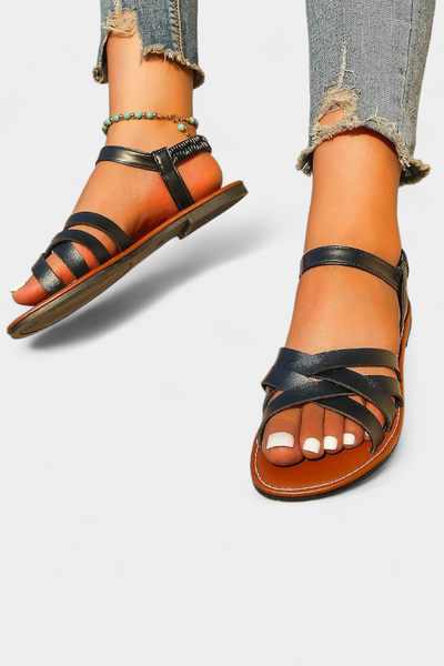 Sandalias Planas Romee con Tiras y Confort Duradero