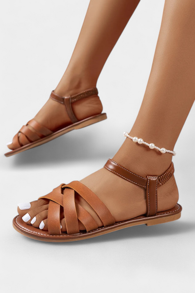 Sandalias Planas Romee con Tiras y Confort Duradero