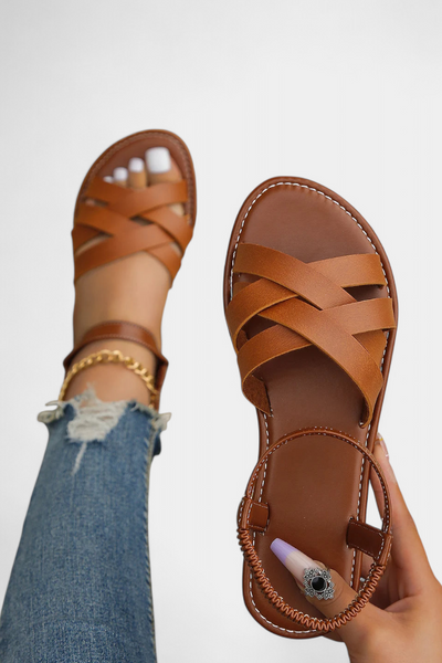 Sandalias Planas Romee con Tiras y Confort Duradero