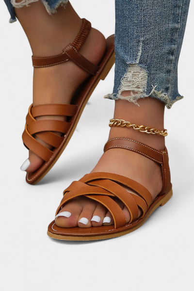 Sandalias Planas Romee con Tiras y Confort Duradero