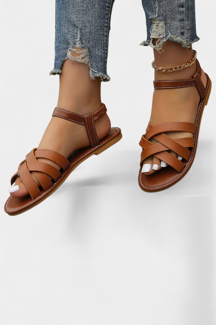 Sandalias Planas Romee con Tiras y Confort Duradero