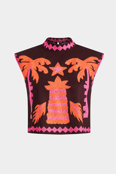 Sloan Conjunto de Top y Falda Cortada Palmera de Coco