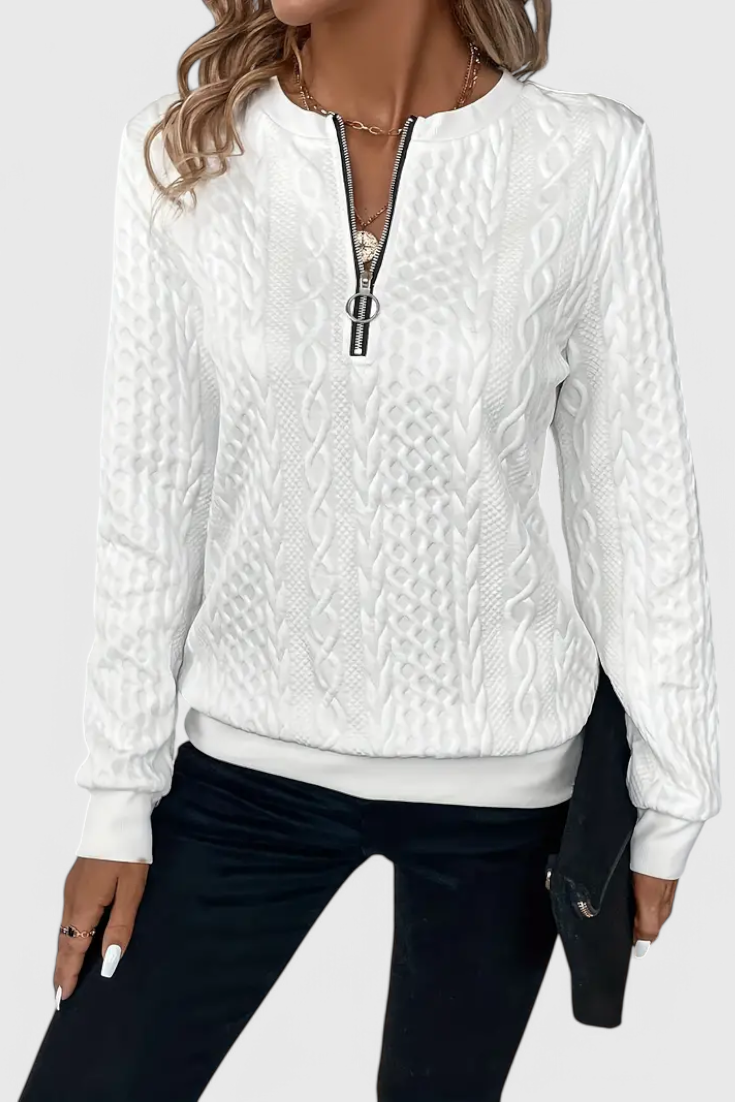 Suave Jersey de Punto Zoey con Cremallera
