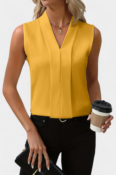 Nele Blusa Sin Mangas con Escote en V y Corte Suelto
