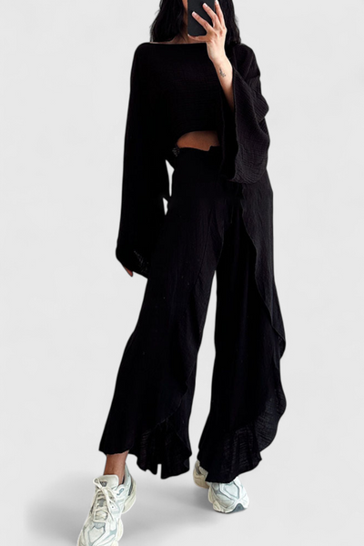 Conjunto Elsie: Kimono y Pantalón Cruzado Fluido