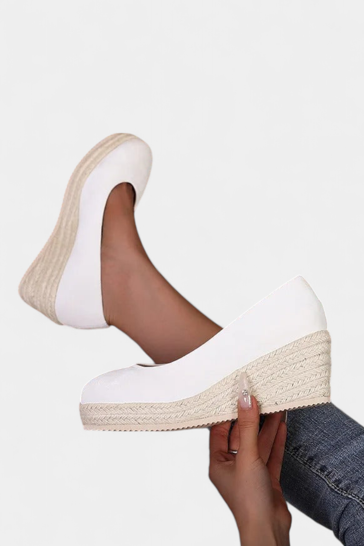 Laupa Zapatos de Plataforma con Suela Trenzada al Estilo Espadrille