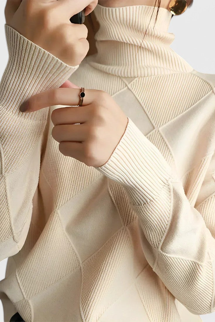 Jersey de Cachemira Jasmine con Cuello Alto