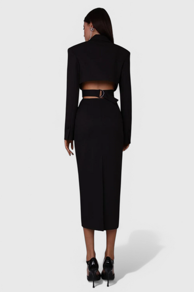 Bernice Midi Blazer Dress with Cut-Out and Open Back