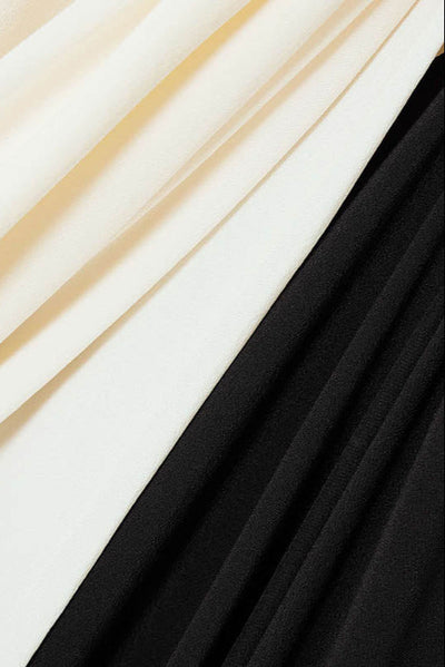 Slyune Vestido Maxi de Noche con Escote en V y Detalles en Contraste
