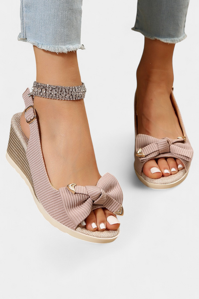 Sandalias de Plataforma Beatriz con Lazo y Correa Ajustable
