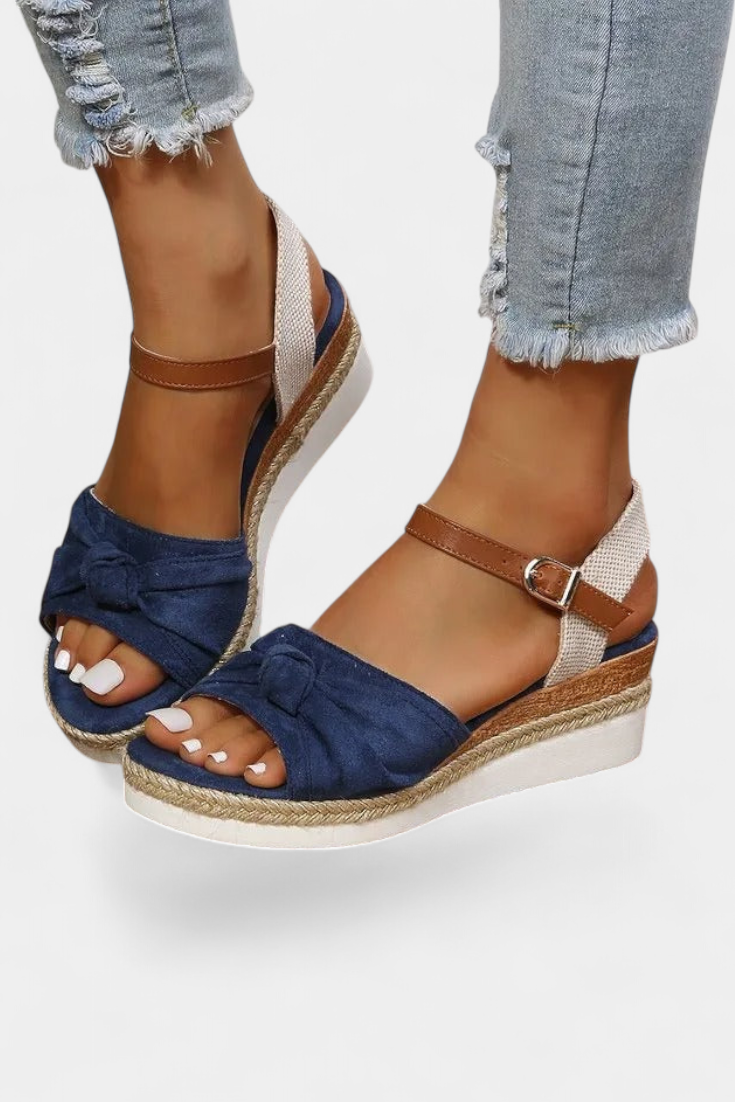 Loura Sandalias Casual de Lona con Plataforma y Cinta