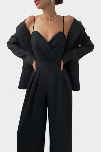 Romily Mono Elegante con Tirantes y Pierna Ancha
