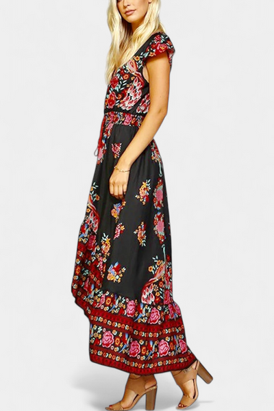 Chiara Vestido Boho Chic Floral con Cintura Ajustable